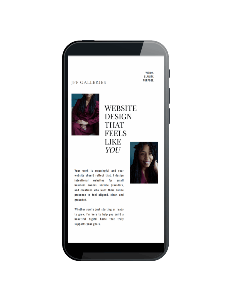 Mobile website mockup for Dallas small business.

